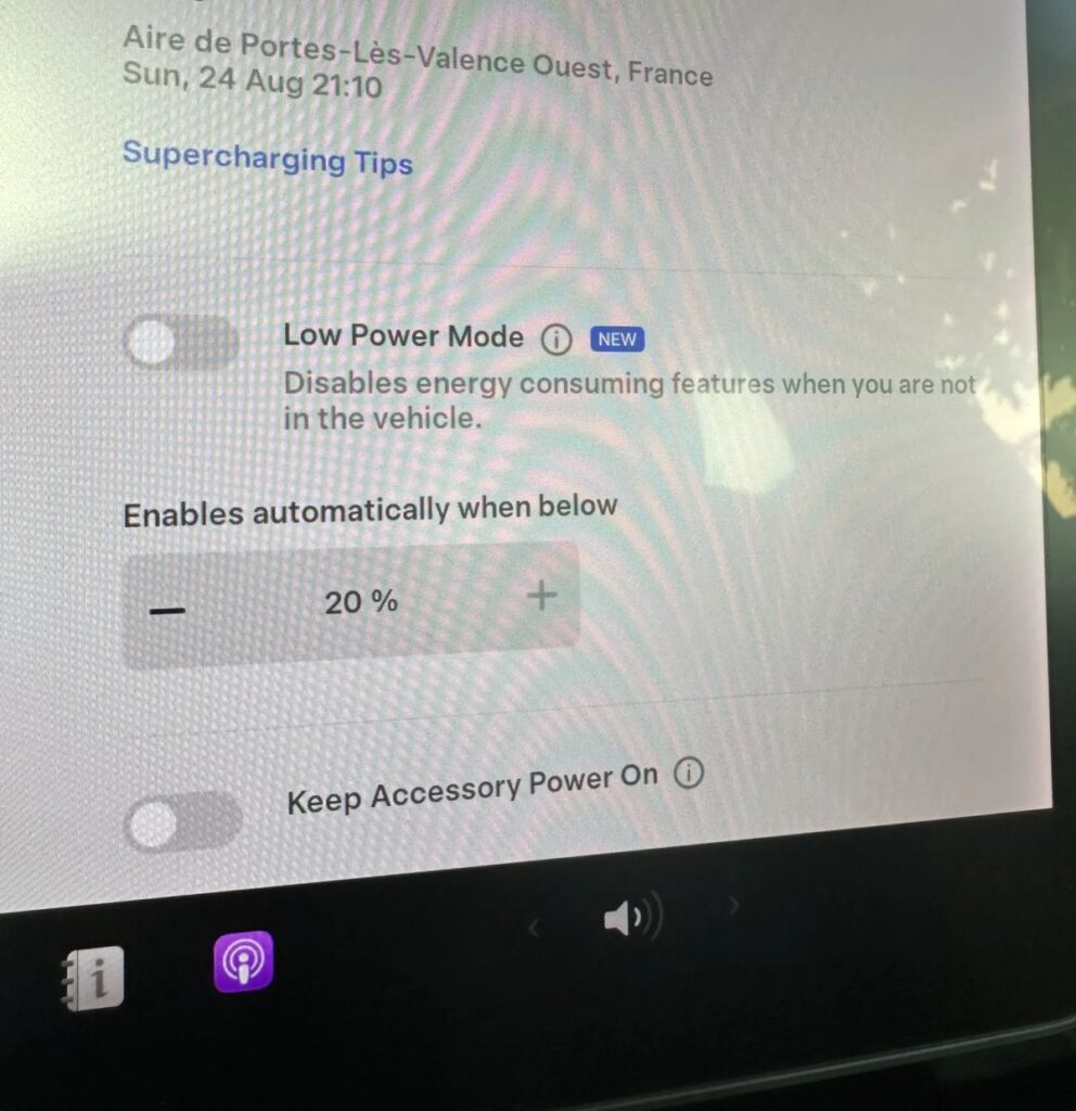 Tesla introduce la Low Power Mode
