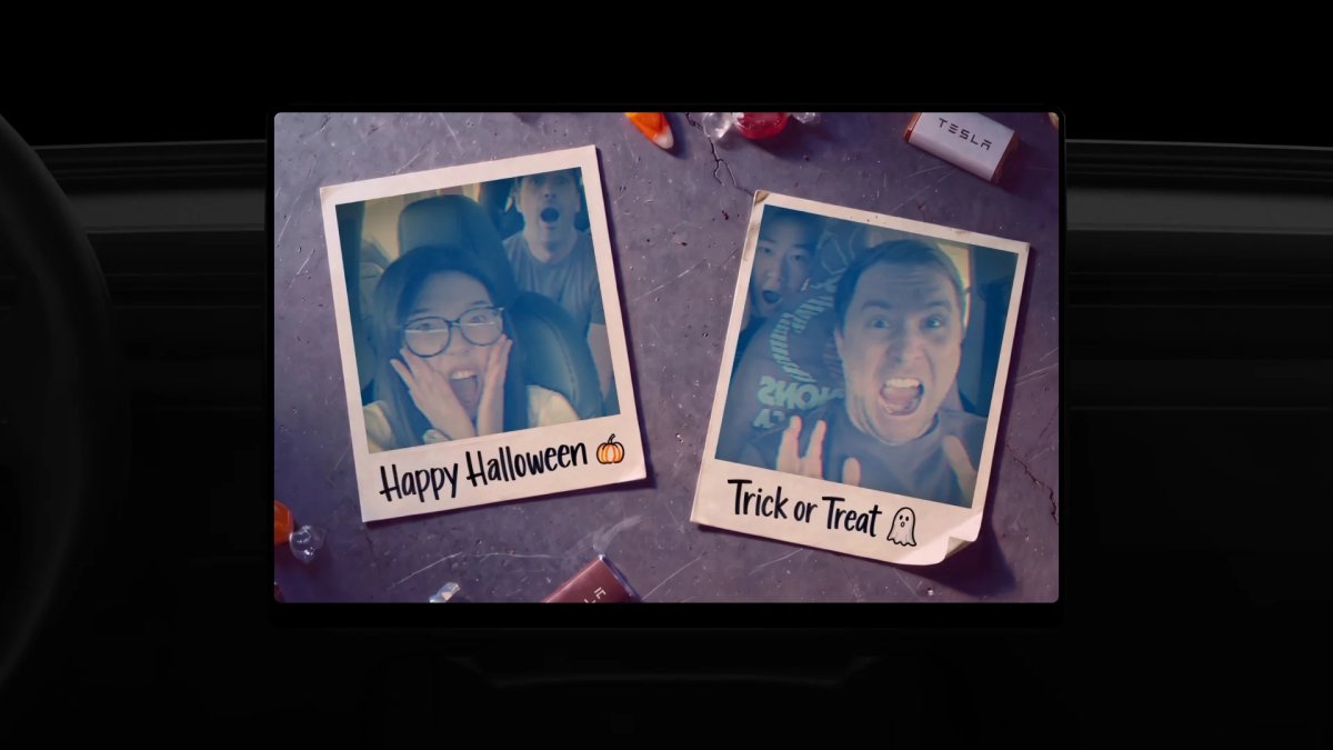 Halloween in Tesla: effetti e immagini a tema nell’abitacolo