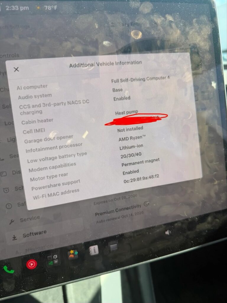 Tesla 2026.32: campo Powershare support nelle informazioni del veicolo